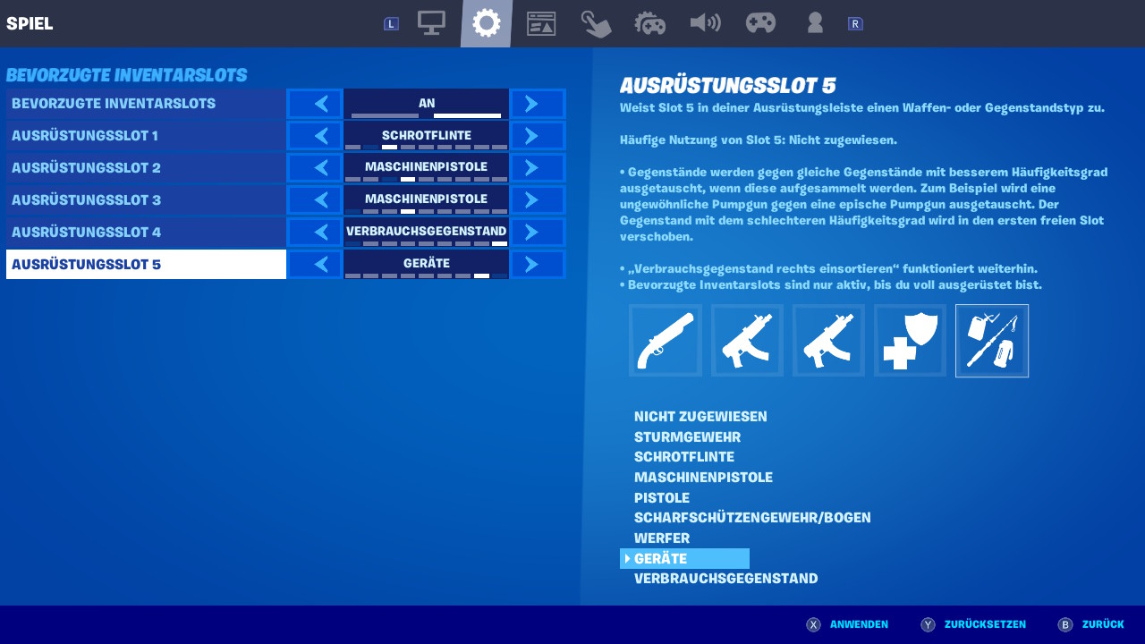 Ändern Sie die Einstellungen in Fortnite
Öffnen Sie das Spiel und gehen Sie zum Einstellungsmenü