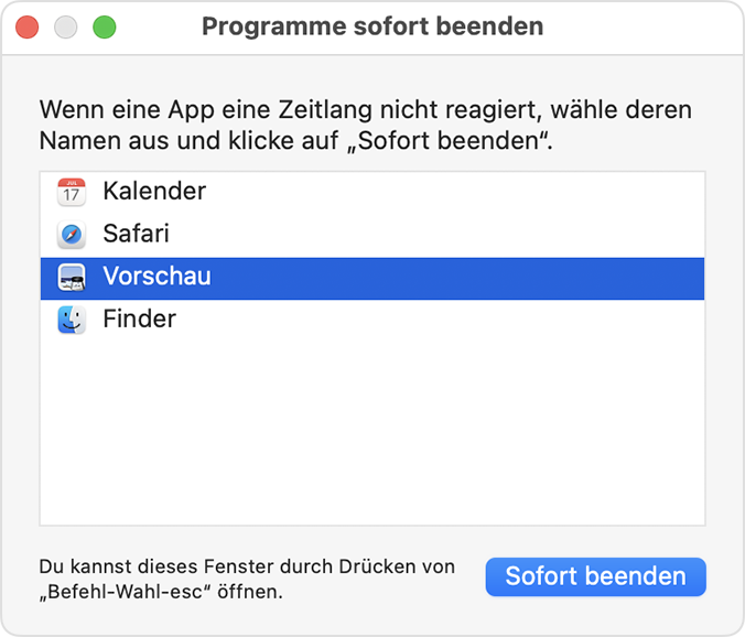 Beenden Sie alle laufenden Programme außer dem macOS Big Sur-Download.
Unterbrechen Sie alle anderen laufenden Downloads, um die Bandbreite freizugeben.