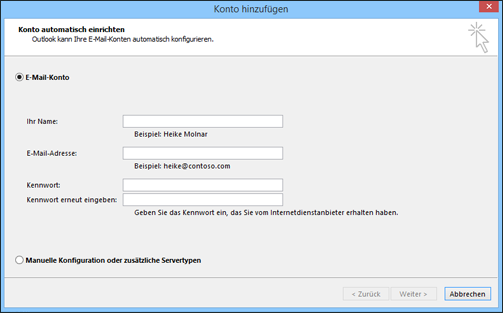 E-Mail-Konto manuell hinzufügen: Fügen Sie Ihr Office 365-Konto manuell in Outlook 2013 hinzu, indem Sie die Servereinstellungen und Anmeldeinformationen manuell eingeben.
Autodiscover-DNS-Einträge überprüfen: Überprüfen Sie die DNS-Einträge Ihrer Domäne, um sicherzustellen, dass die Autodiscover-Einträge korrekt konfiguriert sind.