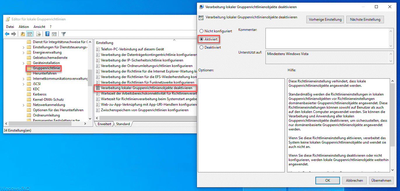 Ereignisprotokolle für die Überprüfung der Gruppenrichtlinien nutzen
Gruppenrichtlinienüberprüfung auf Windows 7 Client