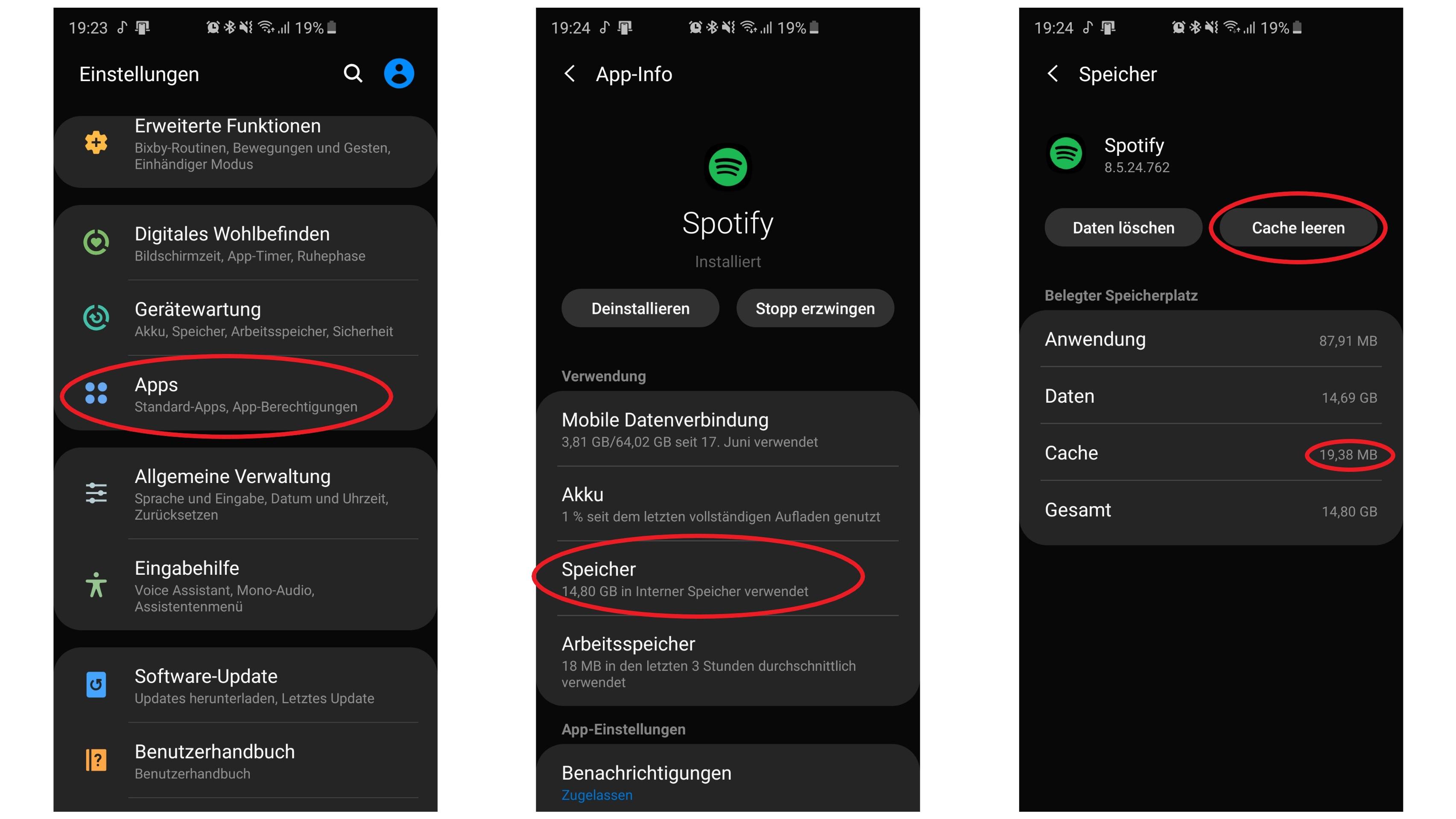 Gehen Sie zu den Einstellungen auf Ihrem Samsung-Handy.
Wählen Sie die Option Sichern und zurücksetzen.