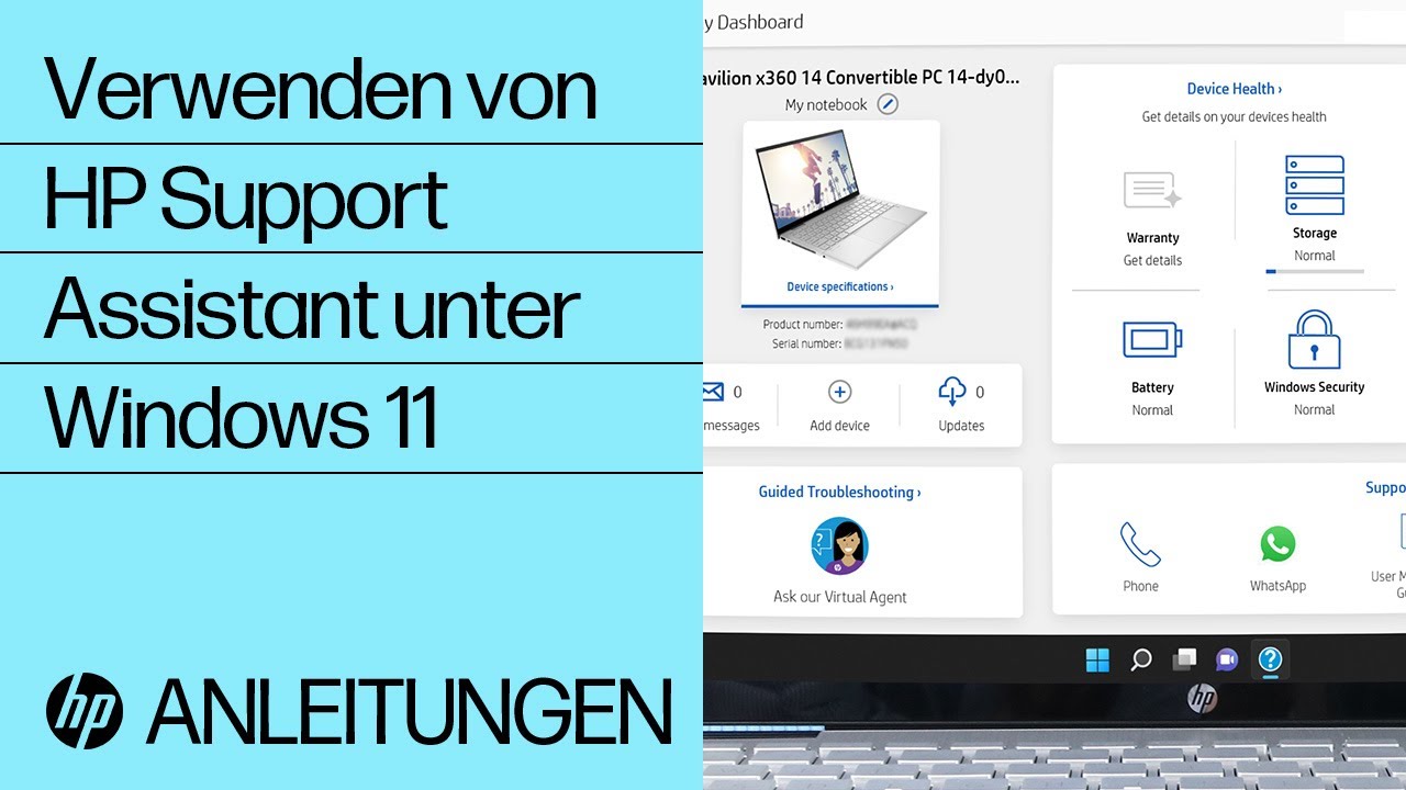 Klicken Sie auf die Website von HP.
Navigieren Sie zur Support-Seite.