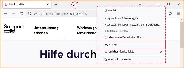 Öffnen Sie den Firefox-Browser.
Klicken Sie auf das Menüsymbol in der oberen rechten Ecke (drei horizontale Linien) und wählen Sie Einstellungen.