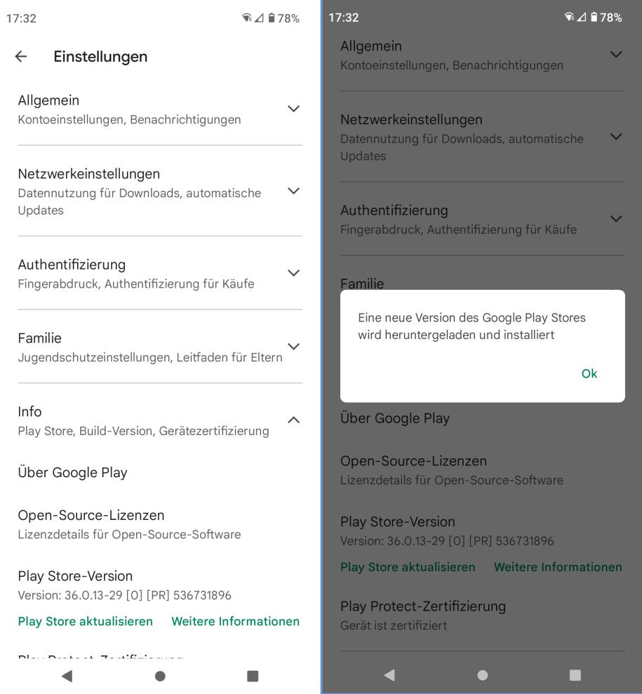 Öffnen Sie den Google Play Store auf Ihrem Gerät.
Gehen Sie zu den Einstellungen des Google Play Stores.