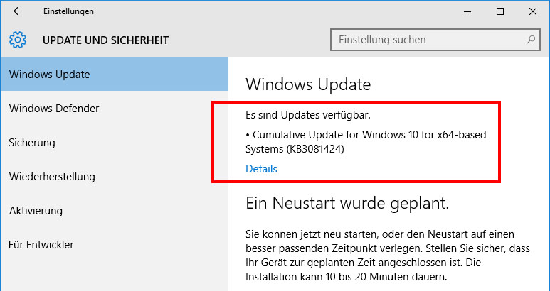 Öffnen Sie die Einstellungen
Gehen Sie zu Update und Sicherheit