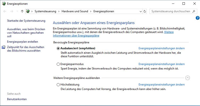 Öffnen Sie die Energieoptionen, indem Sie die Tastenkombination Windows-Taste + R drücken, <a href=