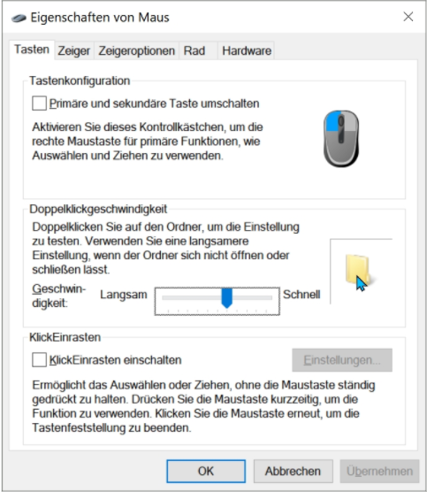 Öffnen Sie die Systemeinstellungen und gehen Sie zur Kategorie Maus.
Überprüfen Sie, ob die Maus aktiviert ist und die Einstellungen Ihren Vorlieben entsprechen.