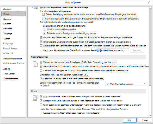 Öffnen Sie Outlook 2013.
Klicken Sie auf Datei und dann auf Optionen.