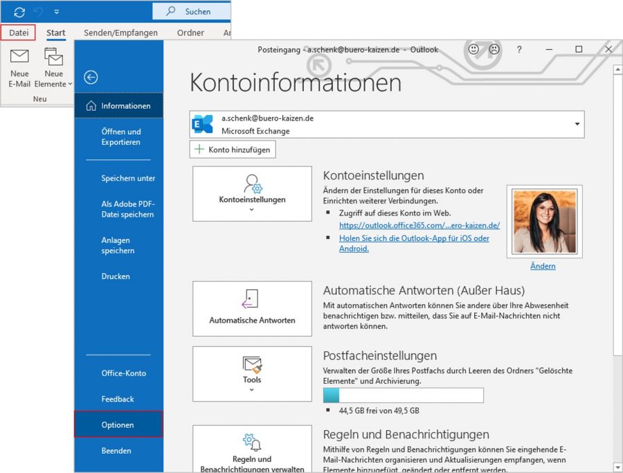 Öffnen Sie Outlook im abgesicherten Modus, um festzustellen, ob ein Add-In das Problem verursacht.
Wenn Outlook im abgesicherten Modus funktioniert, deaktivieren Sie nach und nach Add-Ins, um das fehlerhafte Add-In zu identifizieren.