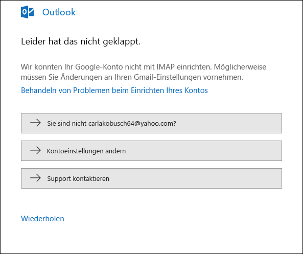 Öffnen Sie Outlook und navigieren Sie zu den Einstellungen des betroffenen Mail-Kontos.
Überprüfen Sie die eingehenden und ausgehenden Servereinstellungen.