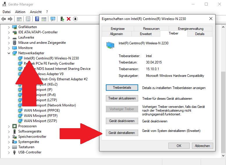 Problembehebung für den Wi-Fi Adapter durchführen
Adapter aktivieren/deaktivieren