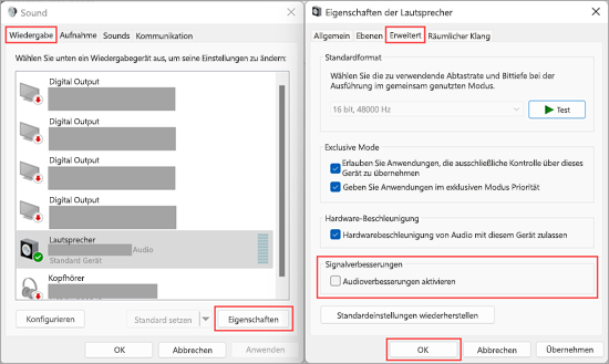 Soundprobleme nach der Installation einer bestimmten Anwendung
Der Windows Audio Endpoint Builder funktioniert nicht ordnungsgemäß