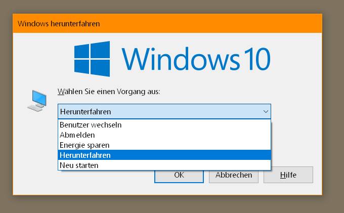 Starten Sie den Computer neu:
Drücken Sie die Windows-Taste und wählen Sie Neu starten.