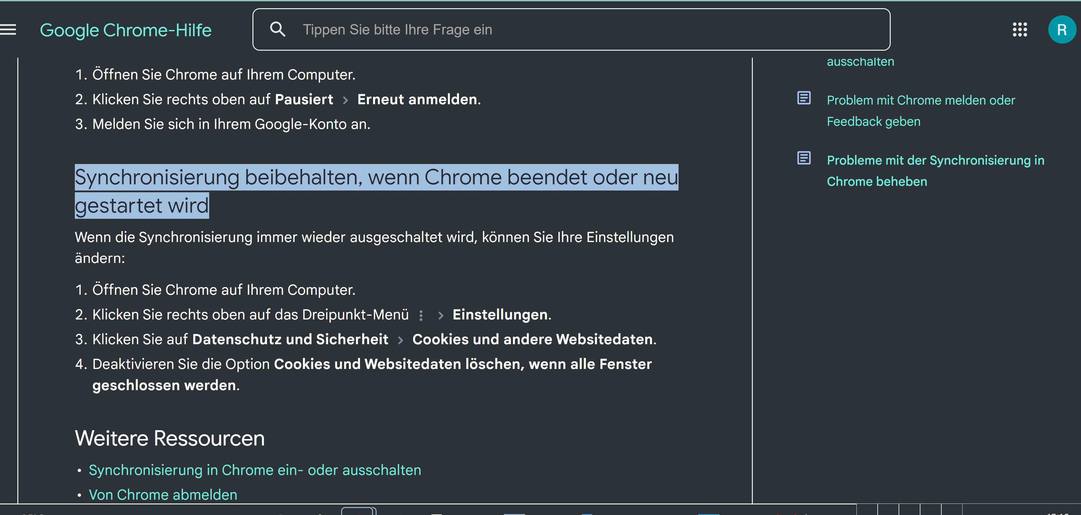 Starten Sie Google Chrome erneut und melden Sie sich bei Ihrem Google-Konto an. Überprüfen Sie, ob die Synchronisierung nun erfolgreich ist.
Wenn alle oben genannten Schritte das Problem nicht beheben konnten, können Sie versuchen, Google Chrome neu zu installieren und die Synchronisierung erneut einzurichten.