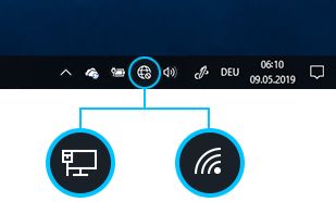 Stellen Sie sicher, dass das WLAN-Symbol in der Taskleiste angezeigt wird.
Überprüfen Sie, ob das WLAN aktiviert ist.