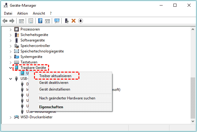 Stellen Sie sicher, dass Sie ein Original-Apple-USB-Kabel verwenden.
 Überprüfen Sie, ob Ihr Computer das iPhone 7 erkennt. Öffnen Sie dazu den Geräte-Manager (drücken Sie Windows-Taste + X und wählen Sie Geräte-Manager aus).