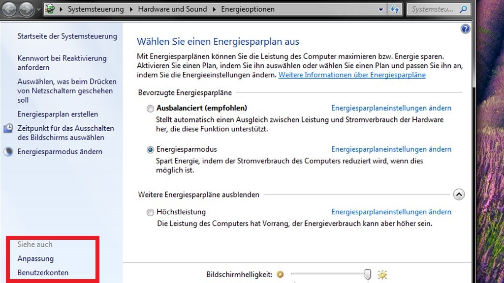 Stellen Sie sicher, dass sowohl Adaptive Helligkeit für den Akkubetrieb als auch für den Netzbetrieb auf Aus gesetzt sind.
Klicken Sie auf Übernehmen und dann auf OK.