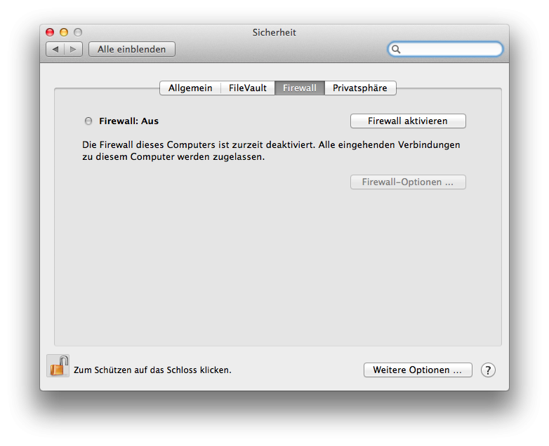 Temporär deaktivieren Sie Ihre Antivirensoftware, Firewall oder andere Sicherheitsprogramme, da diese möglicherweise die Installation von macOS Big Sur behindern können.
Stellen Sie sicher, dass Sie nach der Installation die Sicherheitsprogramme wieder aktivieren, um Ihren Mac zu schützen.