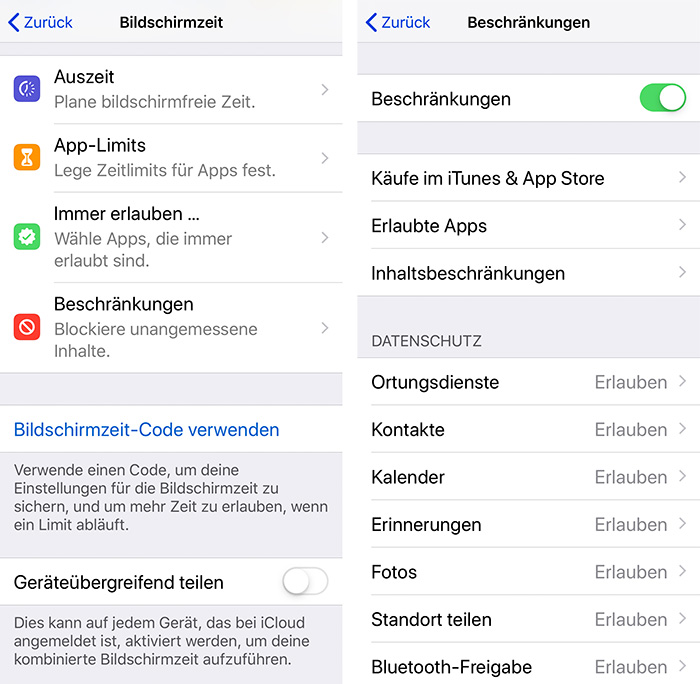 Überprüfen Sie die Einstellungen: Gehen Sie zu Einstellungen > Allgemein > Einschränkungen und stellen Sie sicher, dass die Verbindung mit dem Computer erlaubt ist.
Starten Sie Ihr iPhone und den Computer neu: Ein Neustart kann manchmal Verbindungsprobleme beheben.