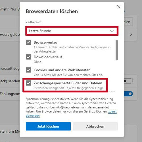 Überprüfen Sie die Internetverbindung: Stellen Sie sicher, dass Sie eine stabile Internetverbindung haben.
Browser-Cache leeren: Löschen Sie den Cache und die Cookies in Ihrem Webbrowser.