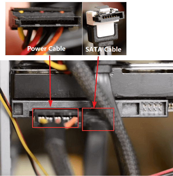 Überprüfen  Sie die Verbindung der internen Festplatte zum Motherboard.
Starten Sie den Computer neu und überprüfen Sie erneut, ob die Festplatte erkannt wird.