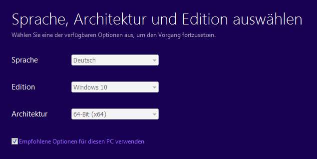 Verwenden Sie das Media Creation Tool, um eine Windows 10-Installationsdatei zu erstellen
Führen Sie die Installationsdatei aus