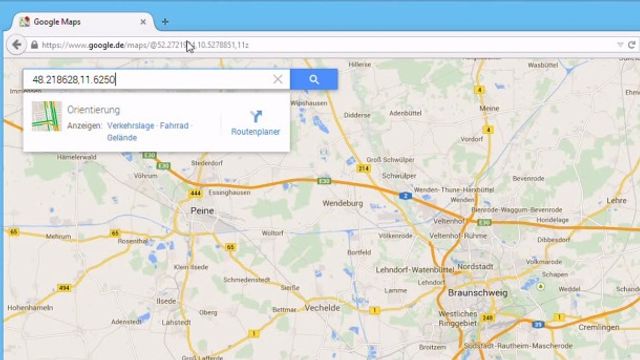 Warten Sie, bis Google Maps geladen ist.
Klicken Sie auf das Suchfeld in Google Maps.